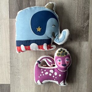 2 Jonathan Adler Playful Circus Animal Pillows